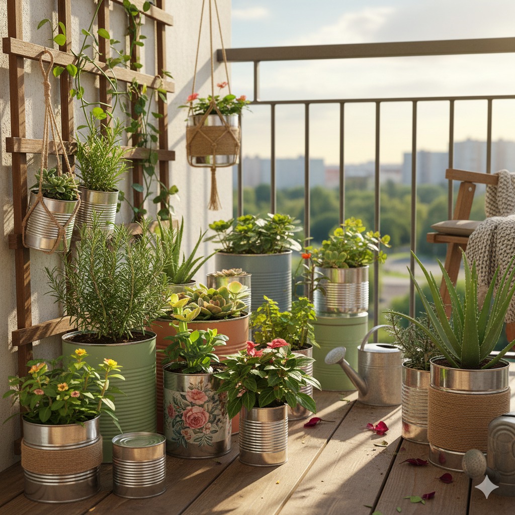 Pot Tanaman dari Kaleng Bekas: Kebun Mini di Balkon yang Estetik