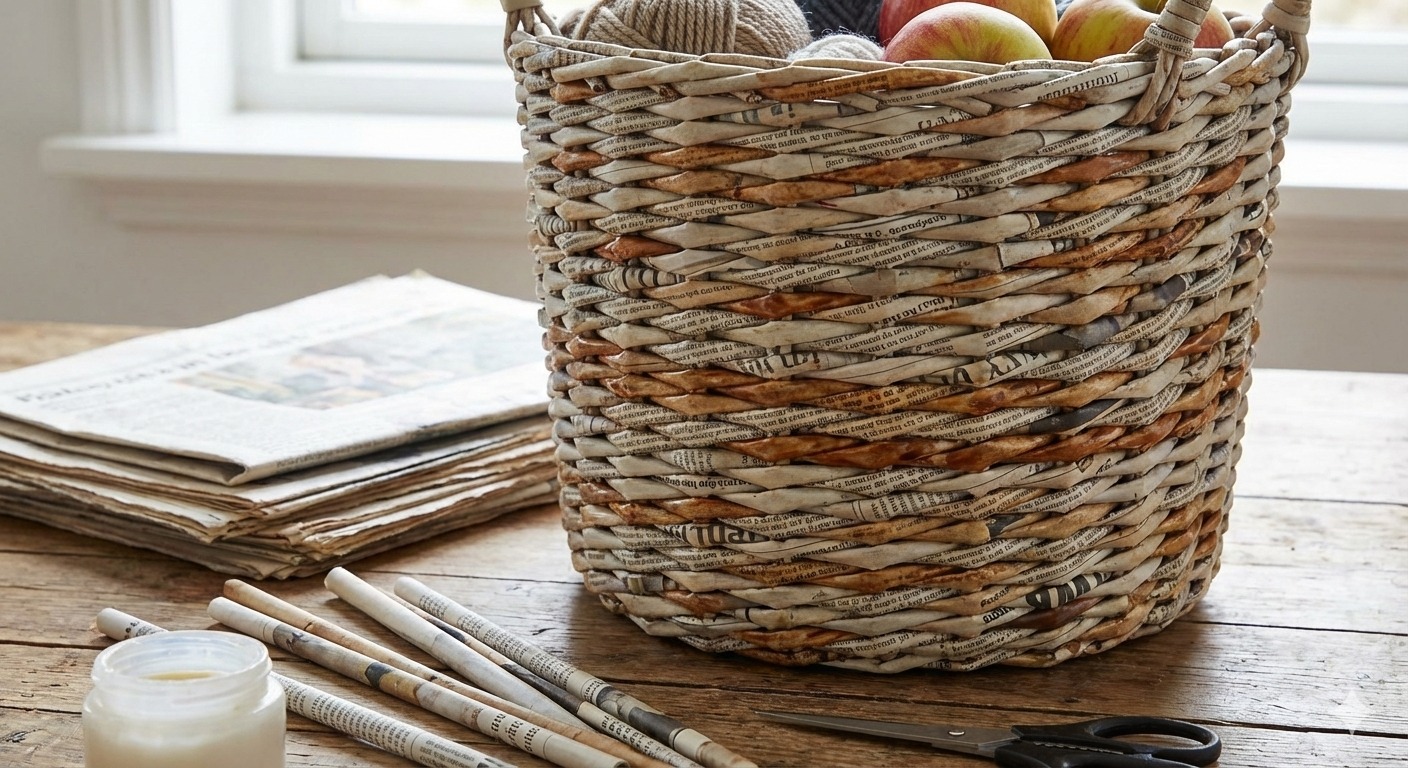 Anyaman Koran Bekas: Mengubah Berita Kemarin Menjadi Wadah Kokoh dan Estetik
